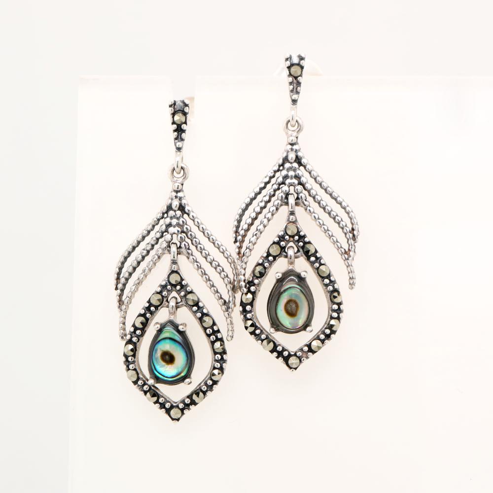 Art Deco Earrings in Marcasite and Sterling Silver