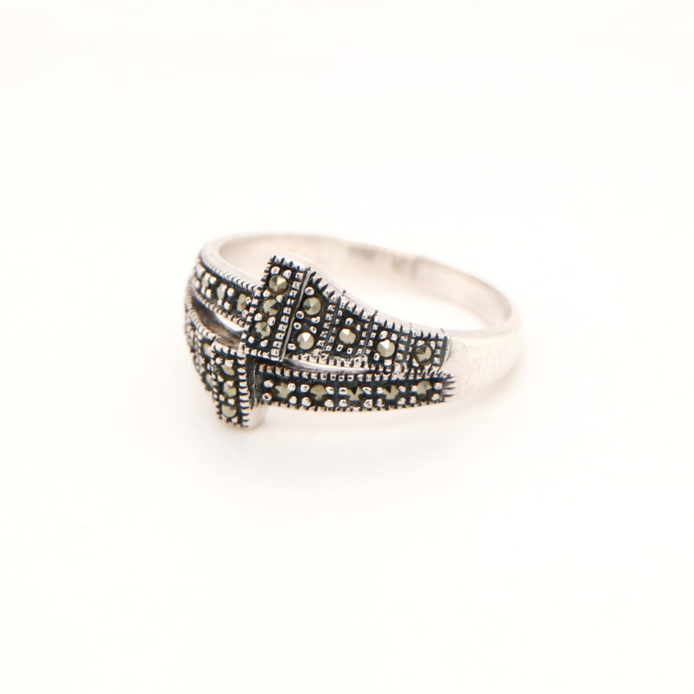 Marcasite Dual Band Ring in Silver