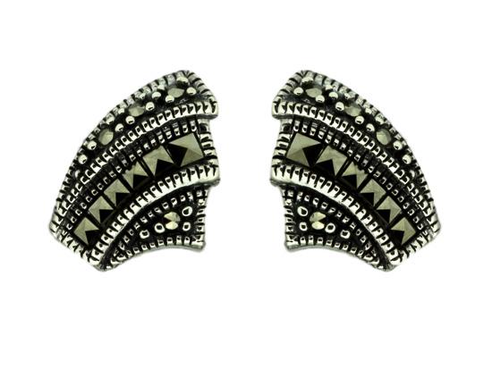 Art Deco seashell earring in Marcasite