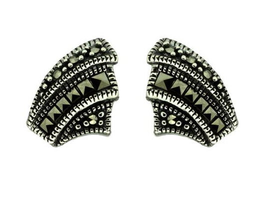 Art Deco seashell earring in Marcasite