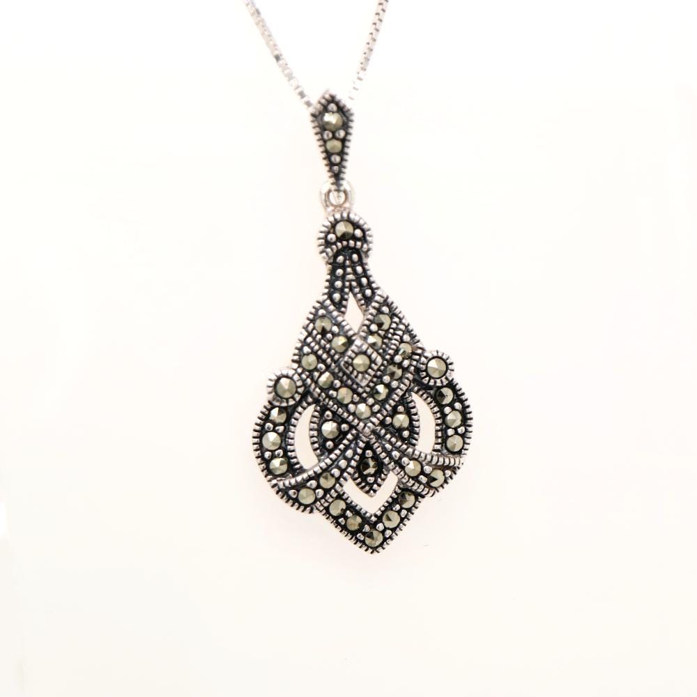 Vintage Marcasite Pendant in Silver