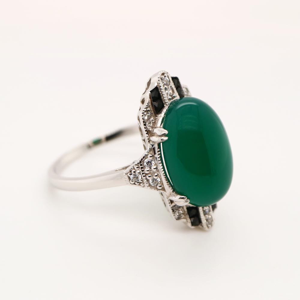 Art Deco Dome Gemstone ring, Anniversary ring
