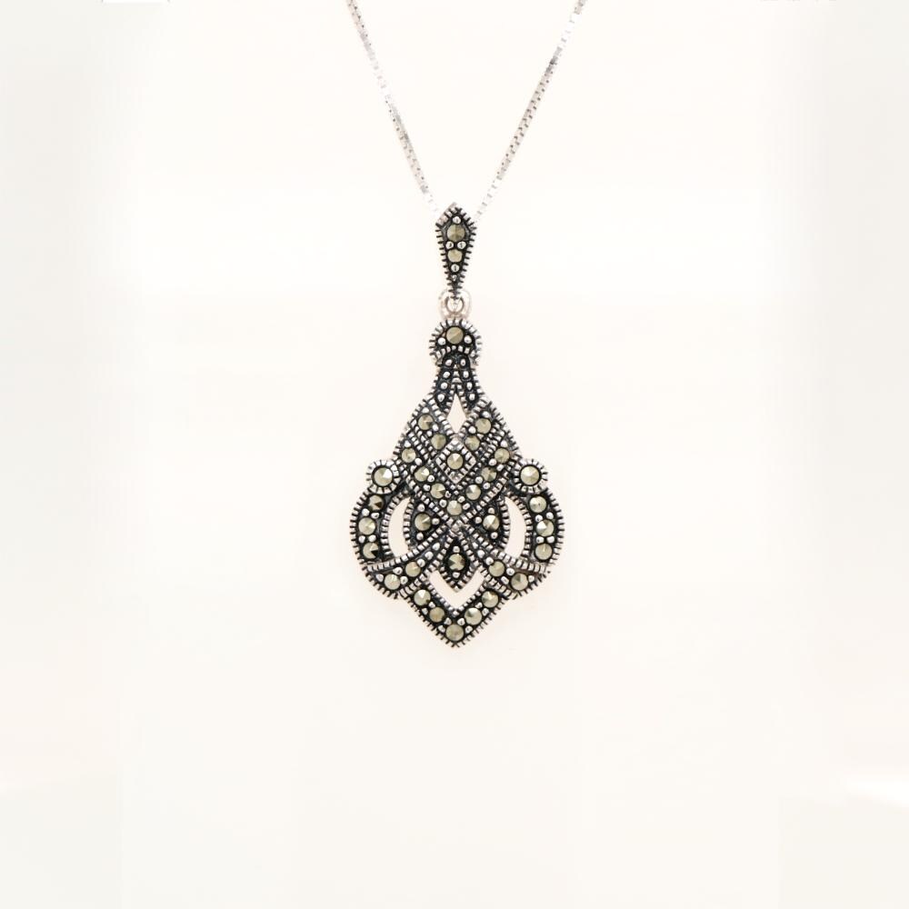 Vintage Marcasite Pendant in Silver