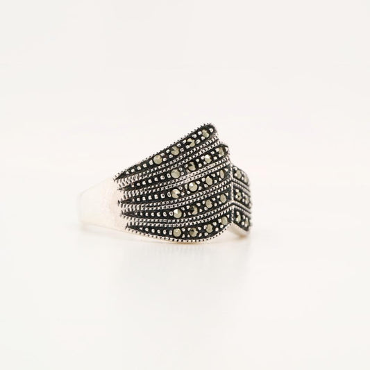 Marcasite and Silver Banded Ring