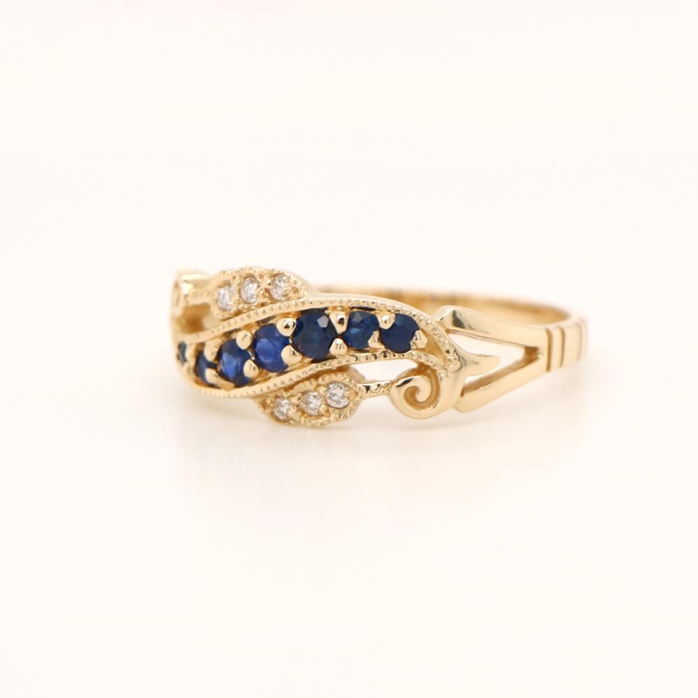 9ct Gold sapphire and Diamond Eternity Ring