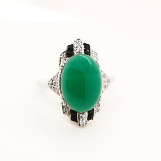 Art Deco Dome Gemstone ring, Anniversary ring