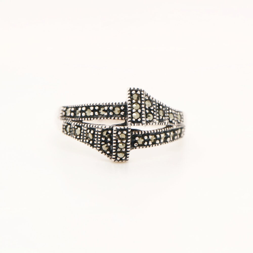 Marcasite Dual Band Ring in Silver