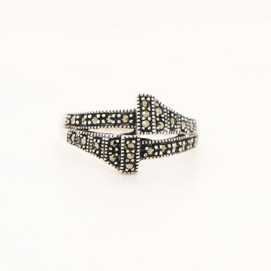 Marcasite Dual Band Ring in Silver