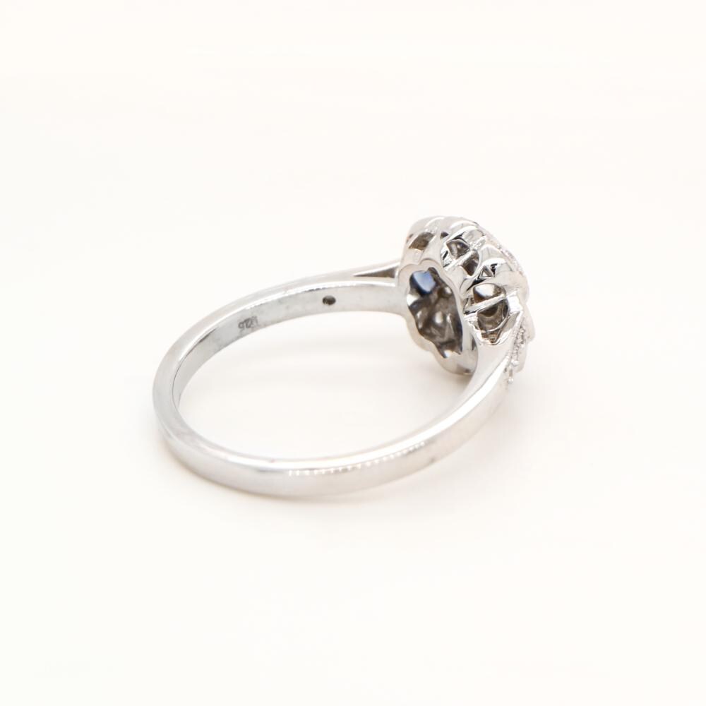 Vintage Pinwheel Sterling Silver, Sapphire and CZ