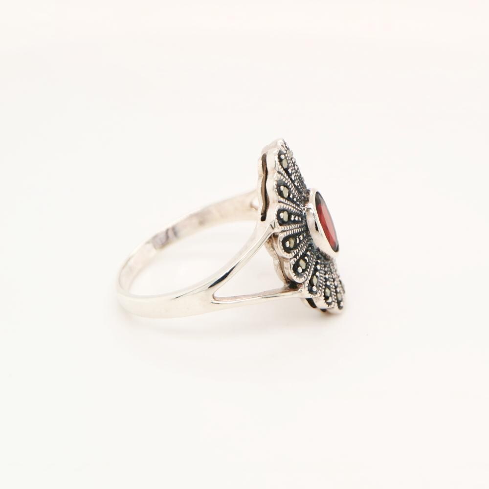 Sterling silver morganite ring, Heart shape morganite CZ halo ring