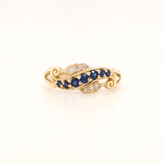 9ct Gold sapphire and Diamond Eternity Ring
