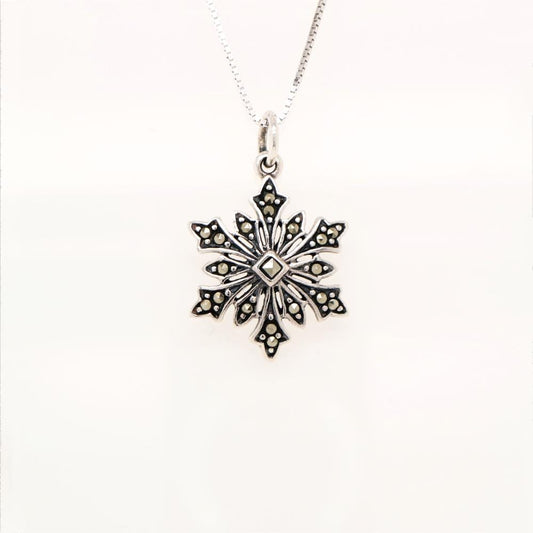 Snowflake pendent in sterling silver and Marcasite, Made for her