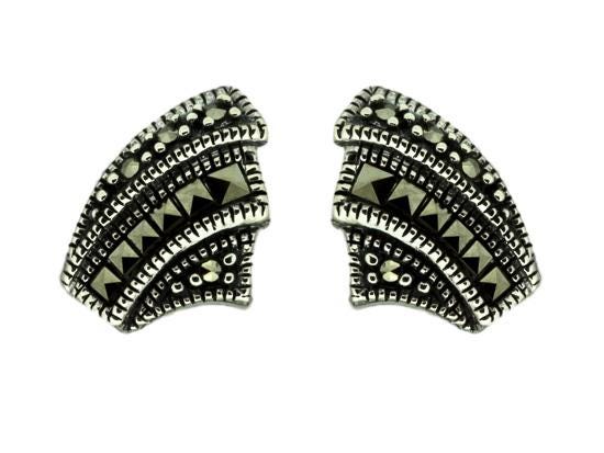 Art Deco seashell earring in Marcasite
