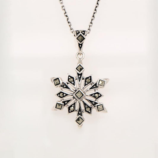 Snowflake pendent in sterling silver and Marcasite, Made for her