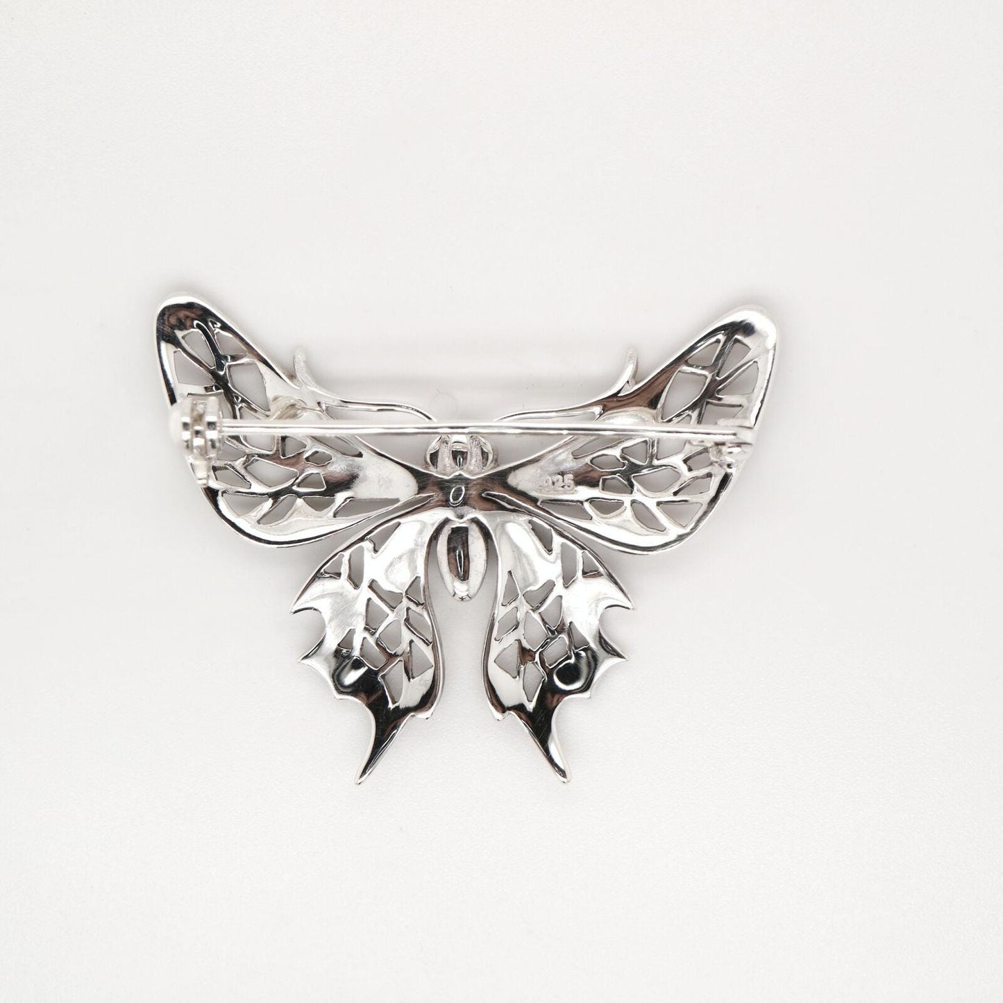 Butterfly Brooch with Marcasite in Sterling Silver