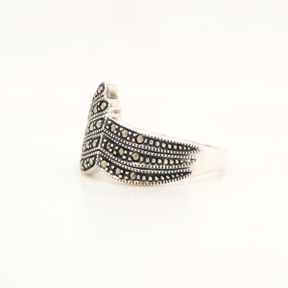 Marcasite and Silver Banded Ring