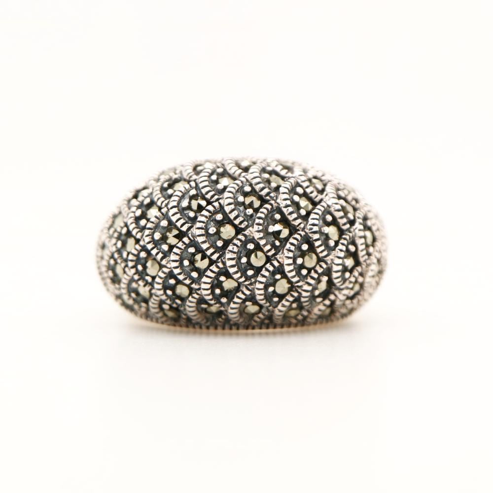 Scale pattern marcasite ring in silver, Anniversary gifts