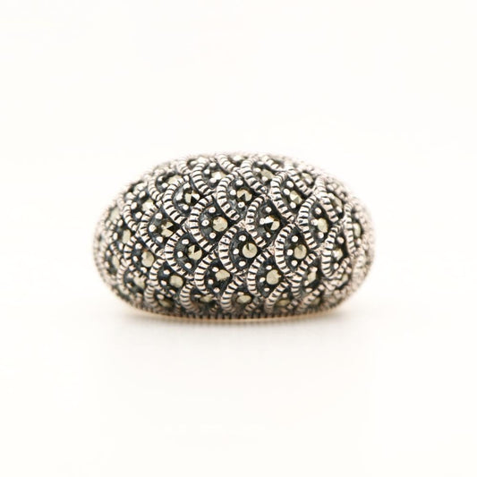 Scale pattern marcasite ring in silver, Anniversary gifts