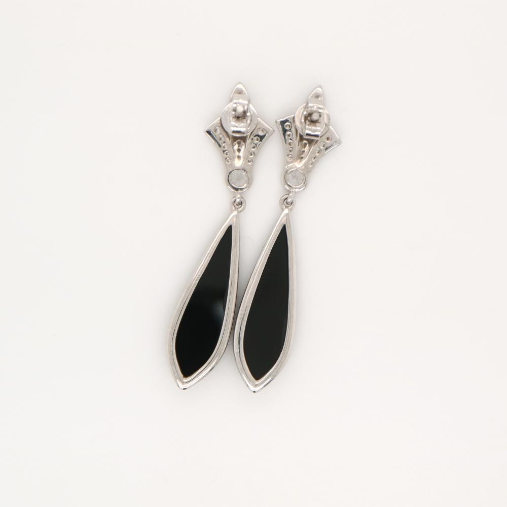 Art Deco Onyx Drop Earrings, Custom made jewelry