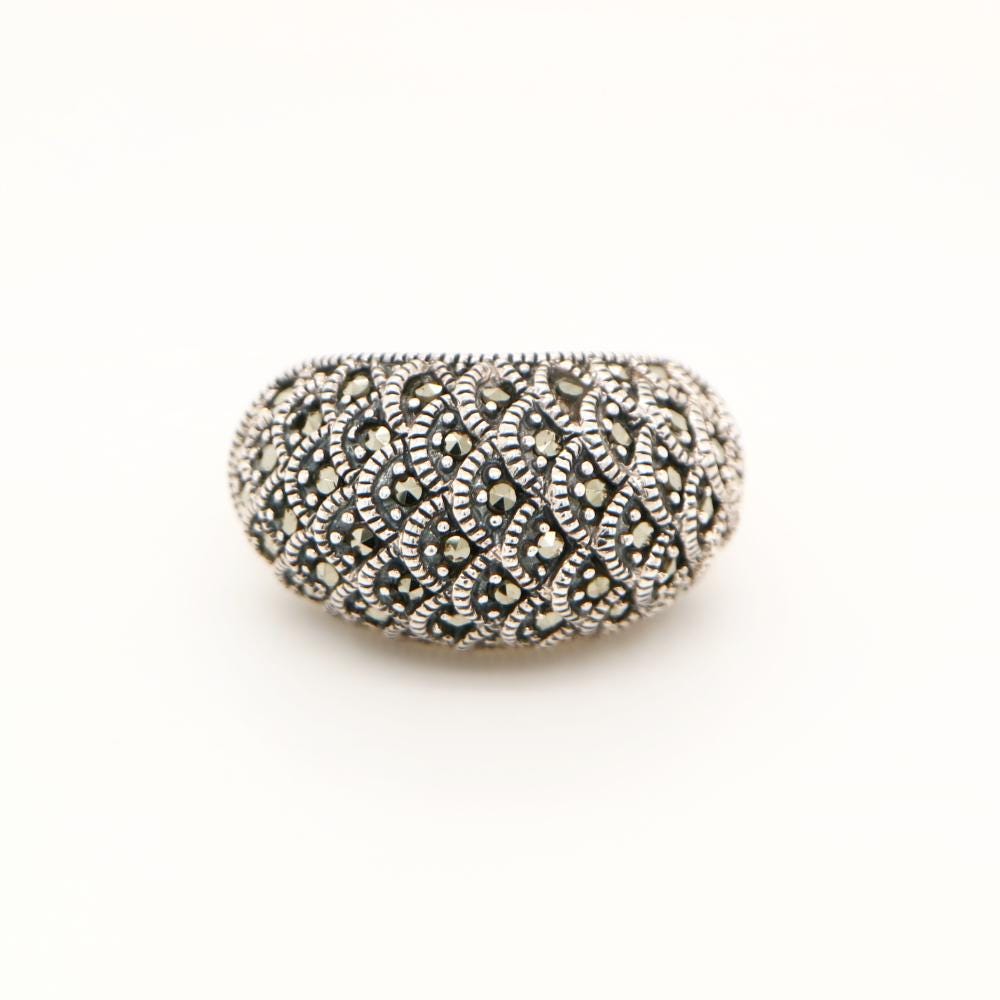 Scale pattern marcasite ring in silver, Anniversary gifts