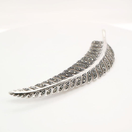 Fern leaf in Marcasite and Silver Brooch