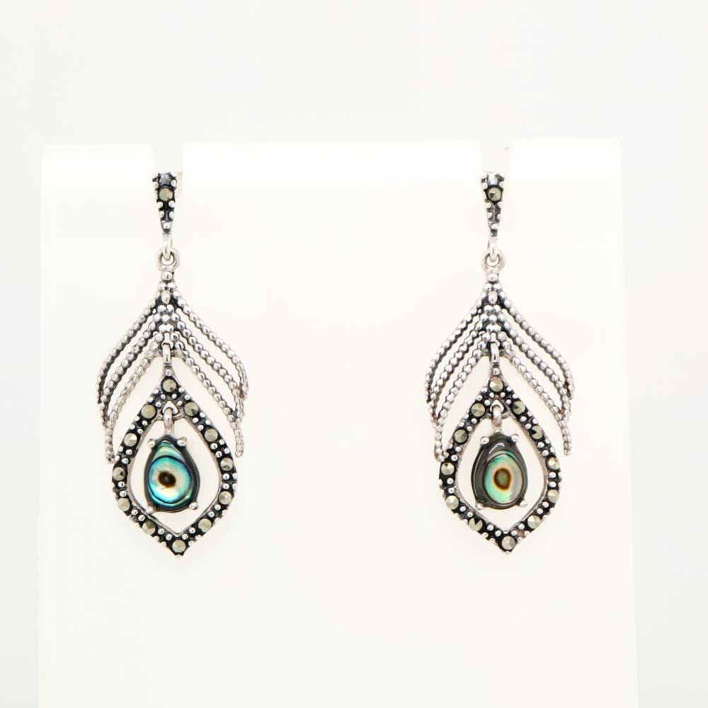 Art Deco Earrings in Marcasite and Sterling Silver
