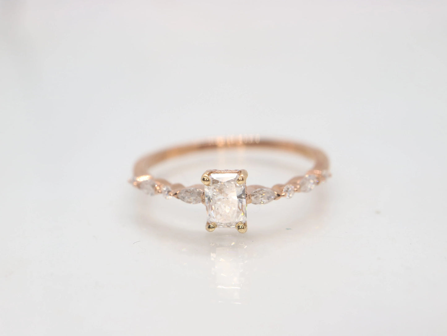 Lab grown diamond engagement ring, cluster diamond wedding ring