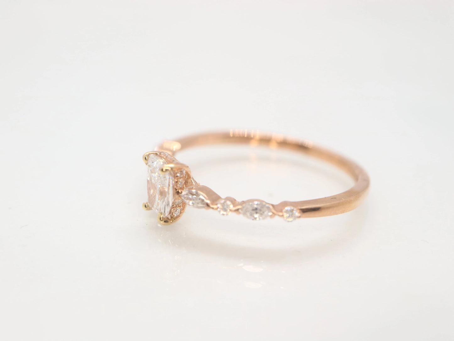 Lab grown diamond engagement ring, cluster diamond wedding ring