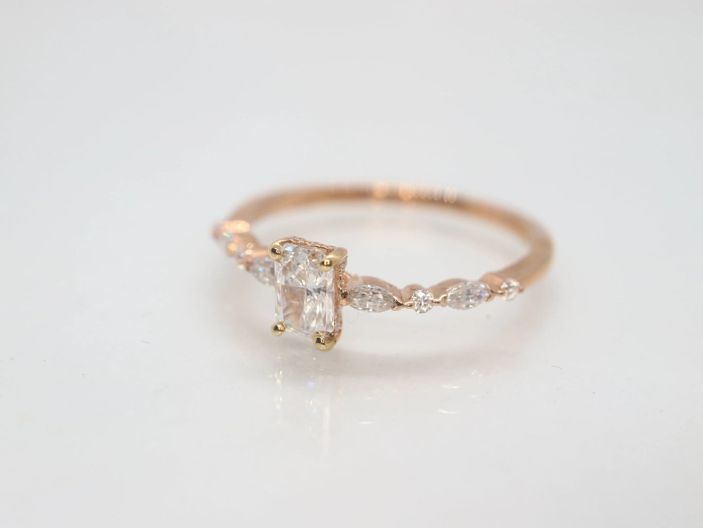 Lab grown diamond engagement ring, cluster diamond wedding ring