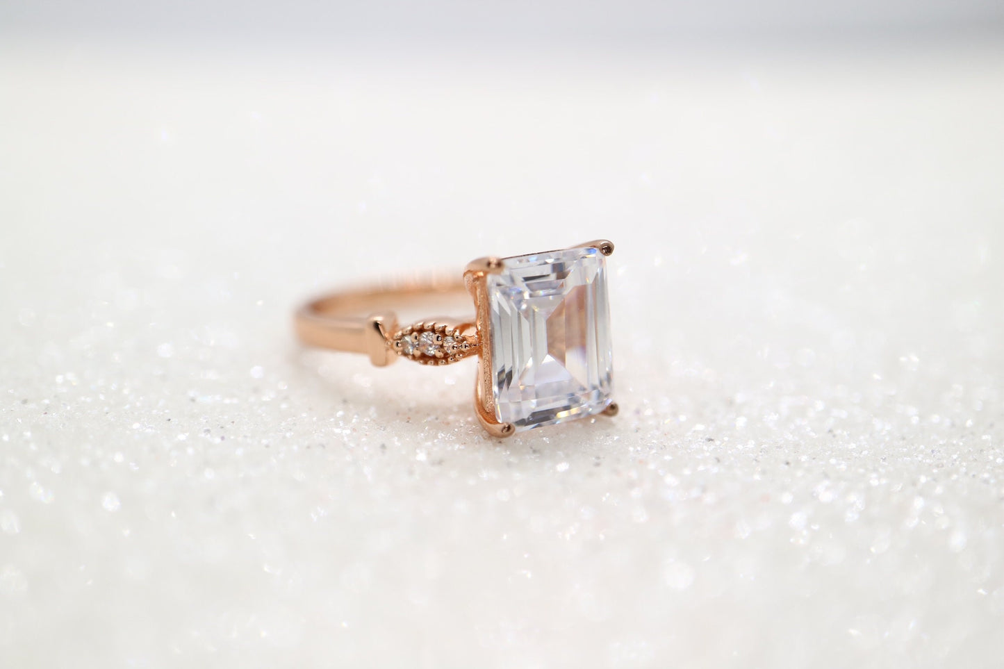 Sterling silver CZ engagement ring, Vintage silver CZ ring for women