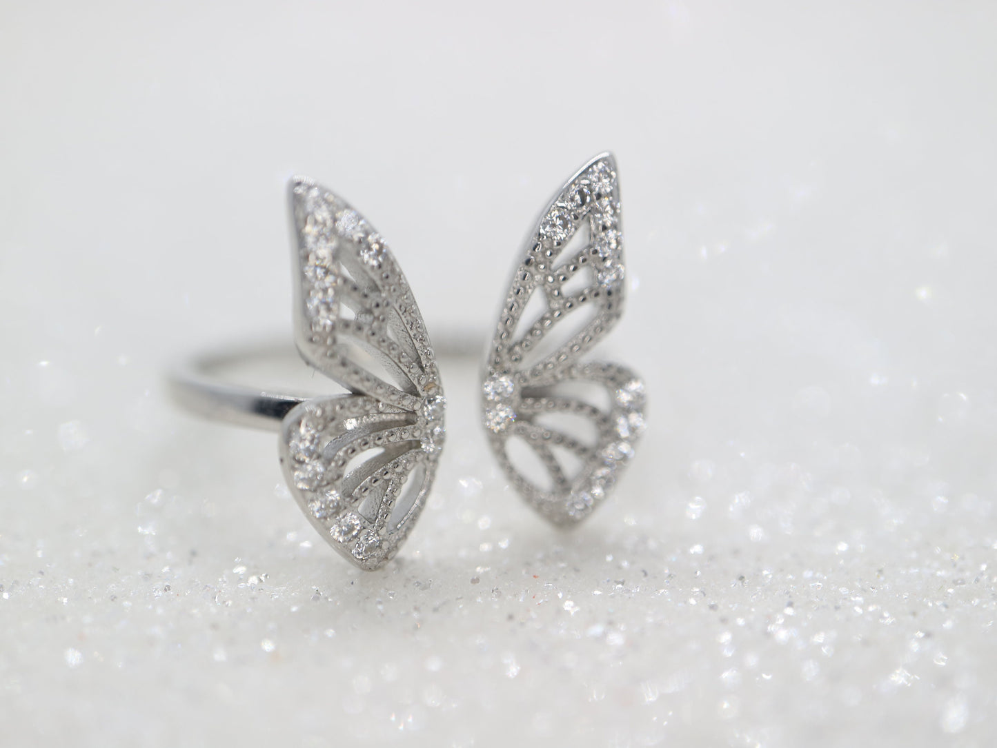 Butterfly rings, Sterling silver butterfly ring, Stackable ring, Cluster ring, Dainty ring, Open ring, Graduated gift, Gift for mom