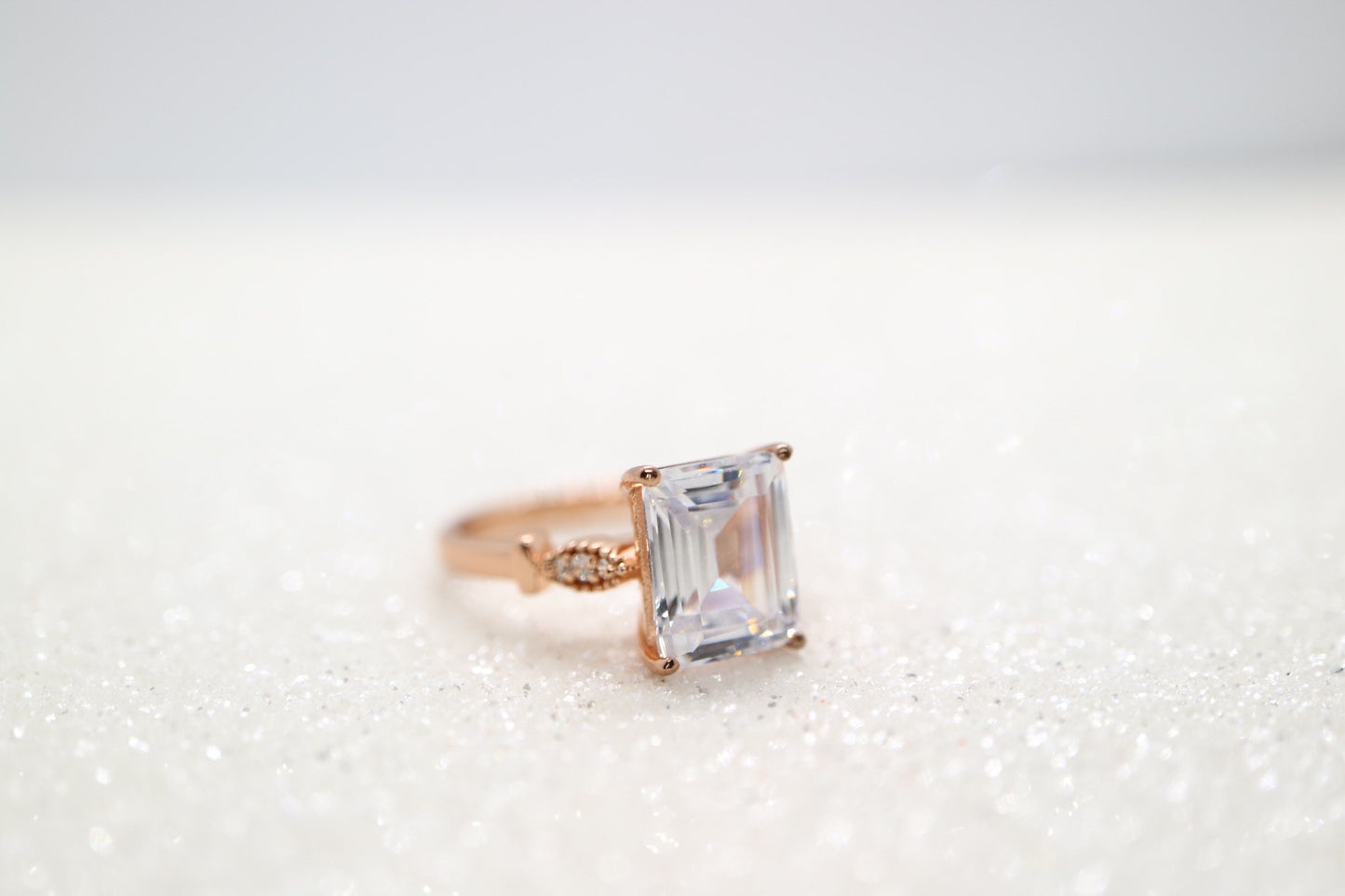Sterling silver CZ engagement ring, Vintage silver CZ ring for women