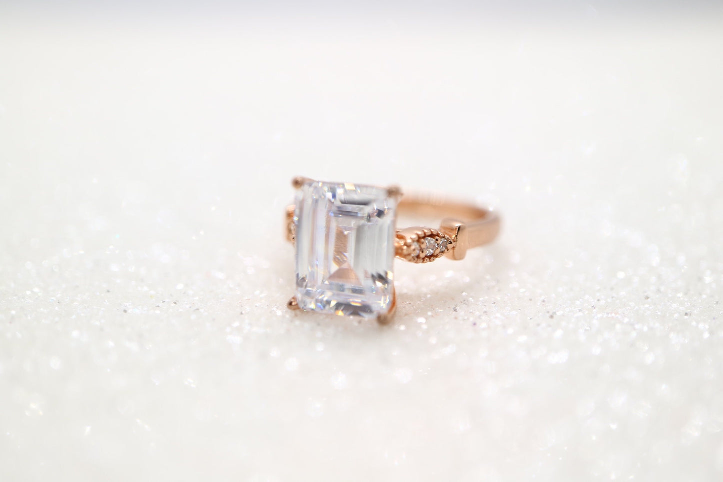 Sterling silver CZ engagement ring, Vintage silver CZ ring for women
