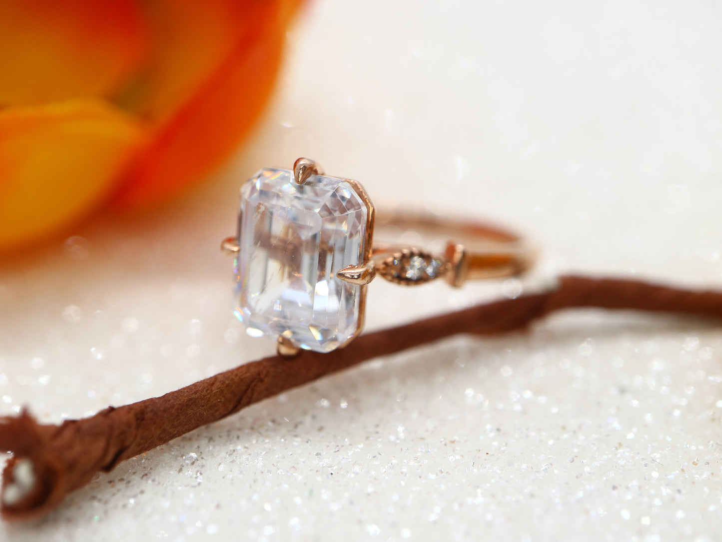 Sterling silver CZ engagement ring, Vintage silver CZ ring for women