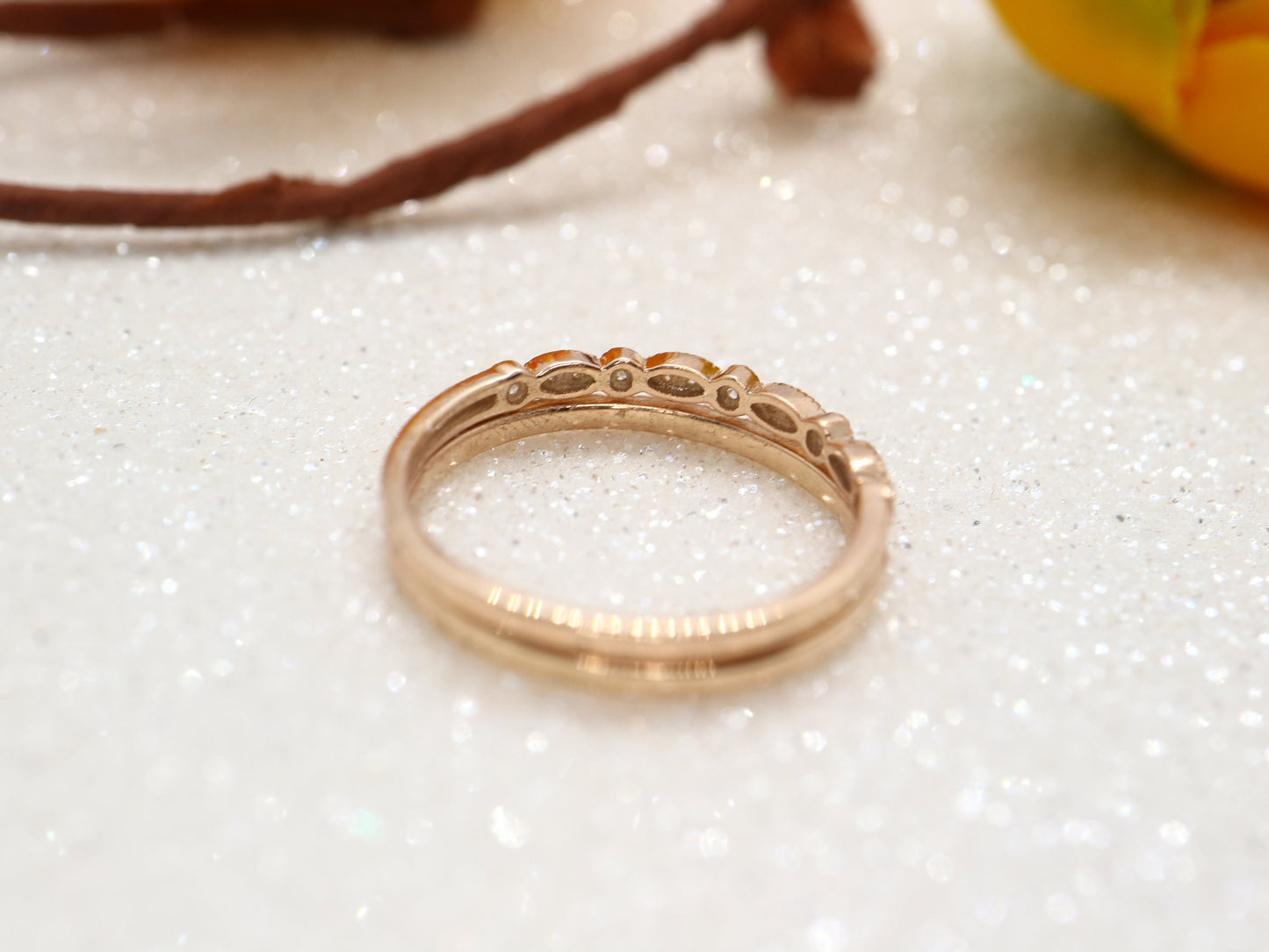 14k gold diamond wedding band set, Engagement ring for women