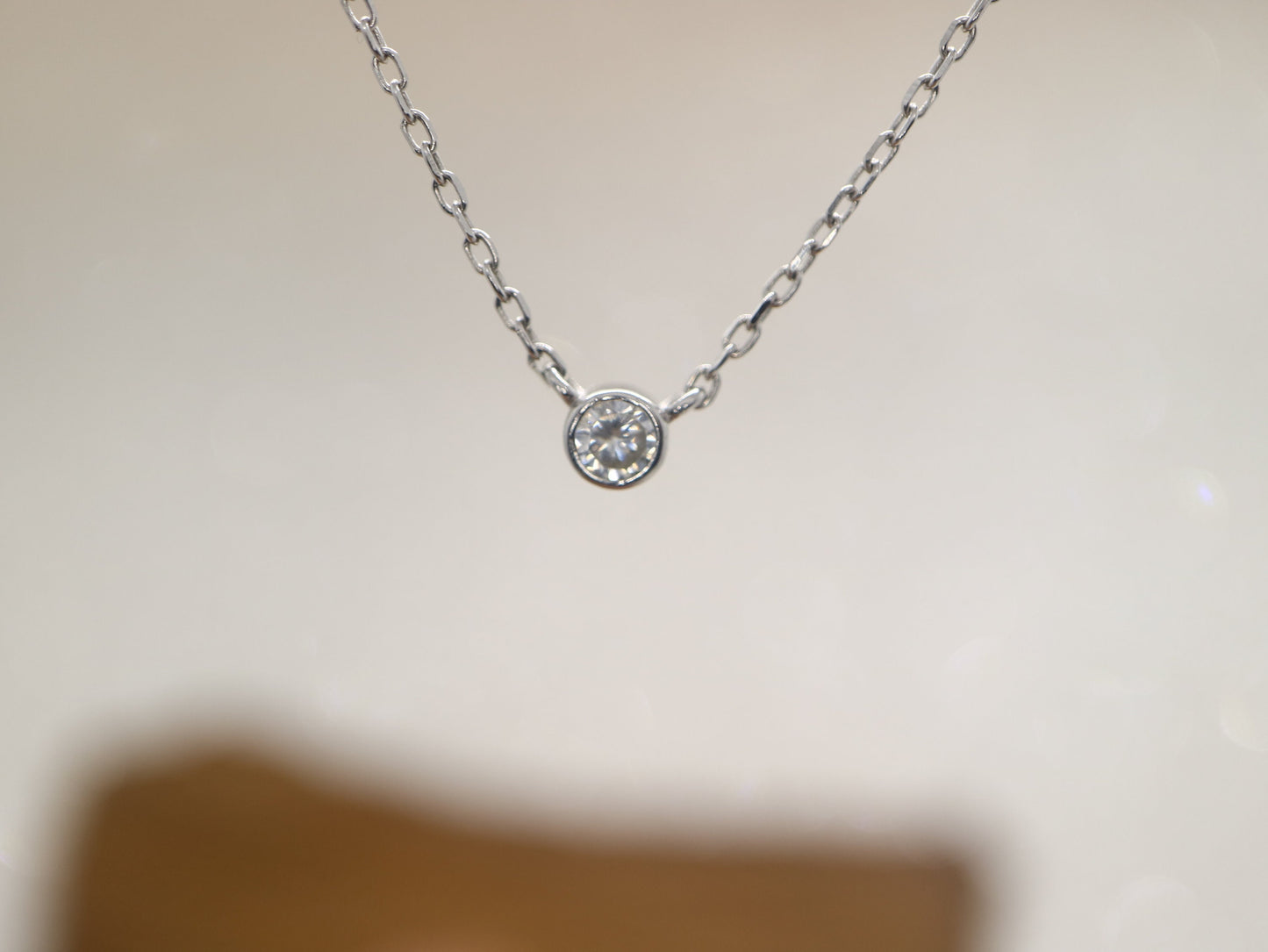 Sterling silver CZ necklace,CZ diamond station necklace, Gift for her, Anniversary gift