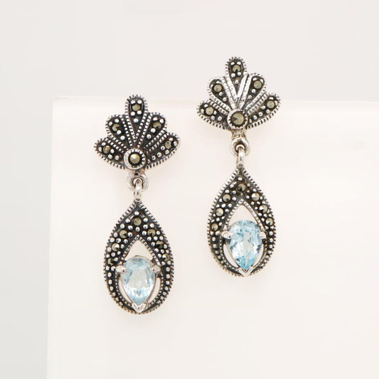 Stunning Gemstone Multicolor Unique Mismatched Turquoise Amber Earrings