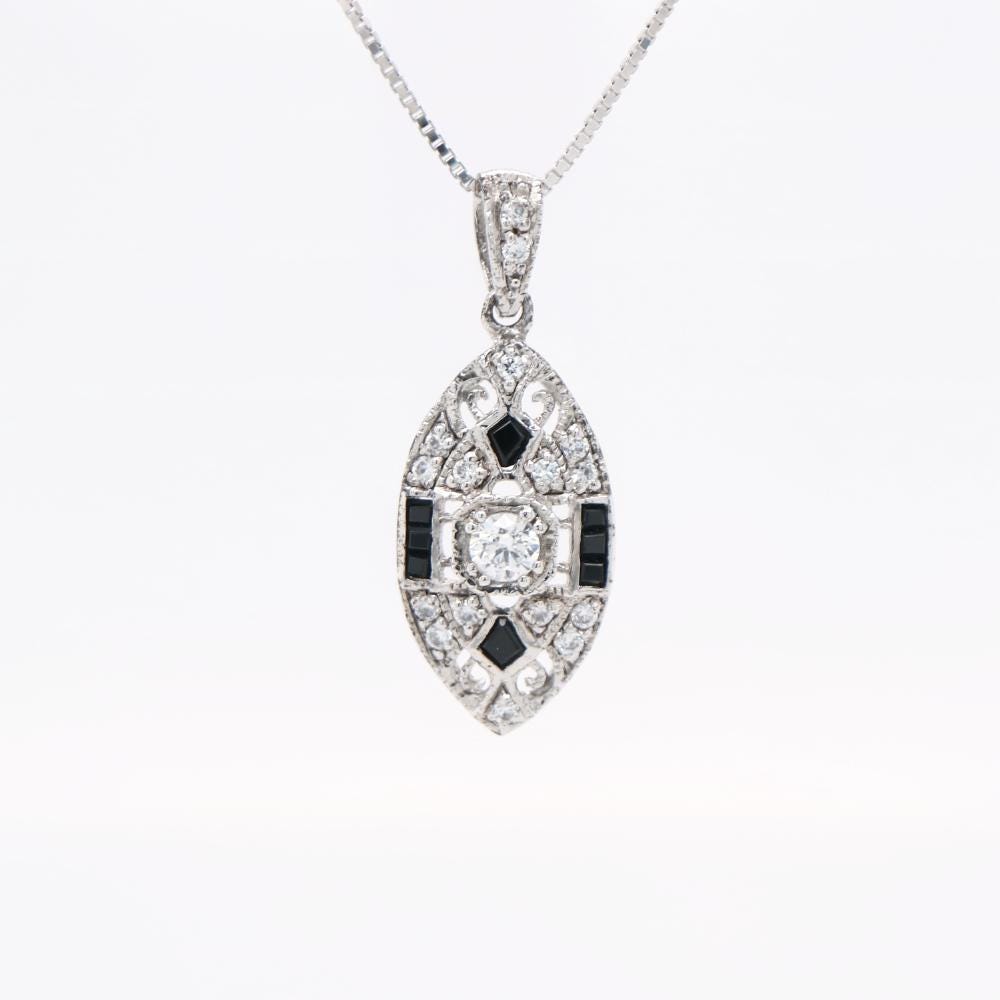 Vintage Sapphire Shield Pendant, Vintage Ruby Shield Pendant, Vintage Onyx Shield Pendant