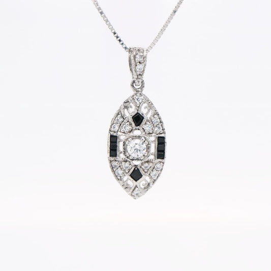 Vintage Sapphire Shield Pendant, Vintage Ruby Shield Pendant, Vintage Onyx Shield Pendant