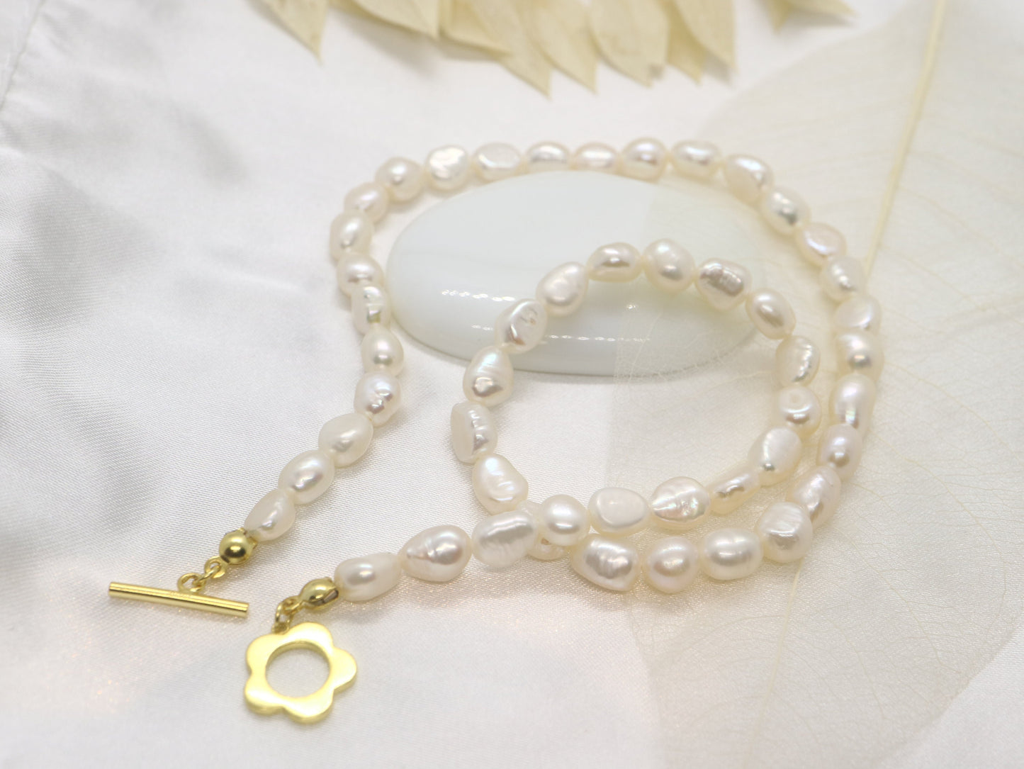 Sterling silver Pearl necklace, made for her