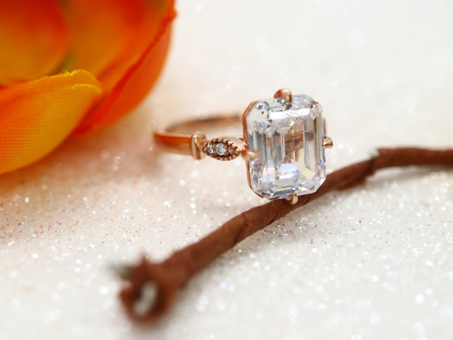 Sterling silver CZ engagement ring, Vintage silver CZ ring for women